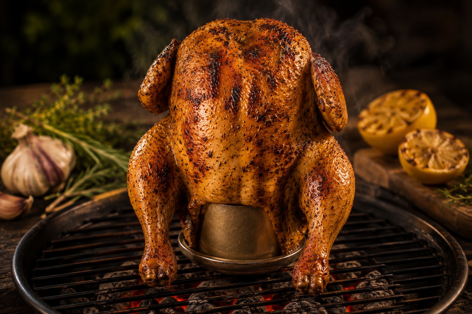 Beer Can Sulmtaler Huhn vom Grill