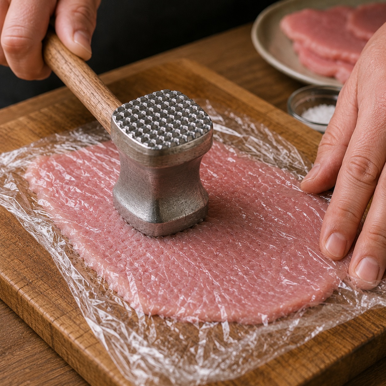 Kalbsschnitzel-klopfen-Wiener-Schnitzel-Markus-Kapeller